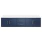 Lexora Home Geneva 80" Double Bathroom Vanity in Navy Blue with 2 cm White Cultured Marble Top and Rectangular Sinks, , large