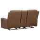 Ashley Mackmenville Manual Double Reclining Loveseat with Console in Caramel, , large