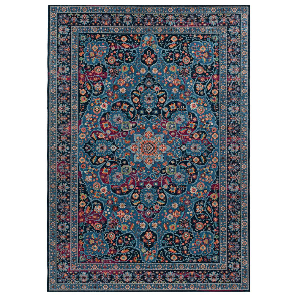 Linon Rugs Emerald EM06 5" x 7" Navy Area Rug, , large