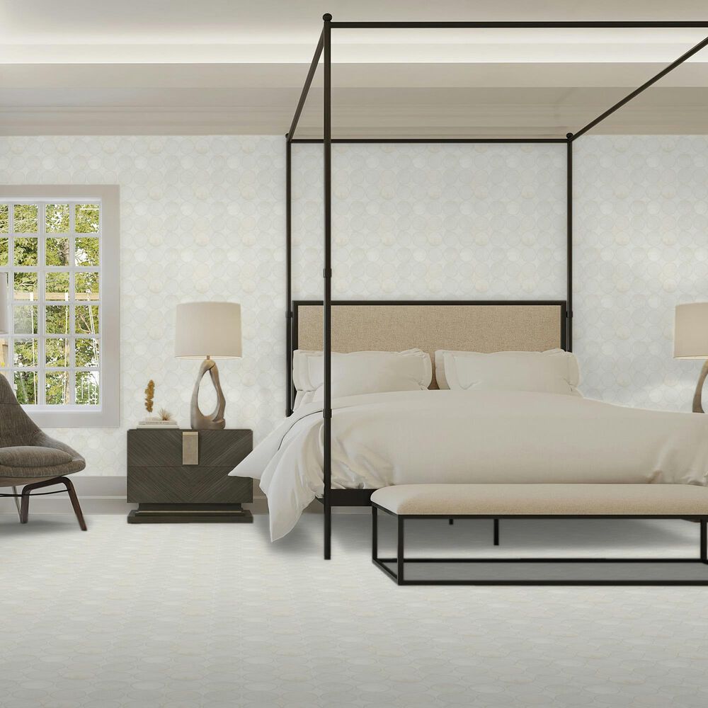 Dal-Tile Rekindle White 13.5&quot; x 13.5&quot; Canvas Dot Porcelain Mosaic Sheet, , large