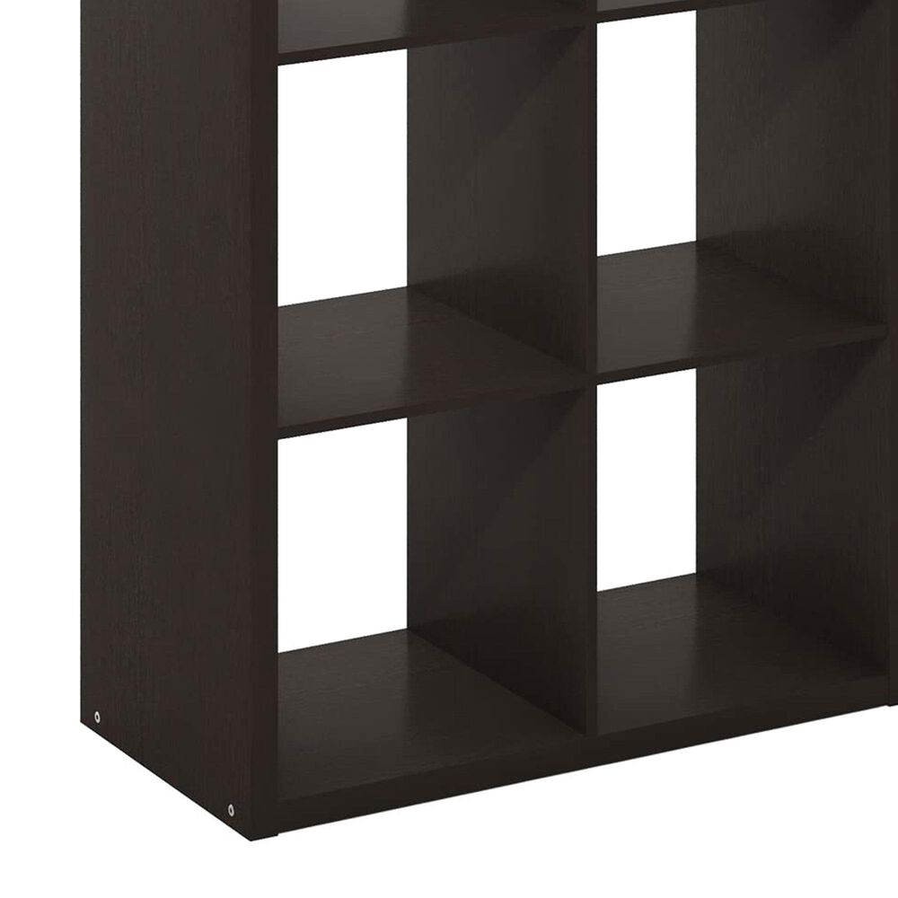 HOMLUX 8-Cube Reversible Open Back Bookshelf in Dark Oak, , large