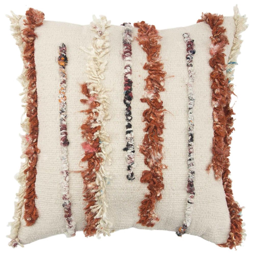 Rizzy Home 20" x 20" Pillow Cover in Ivory and Orange, , large