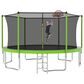 HOMLUX 14" Outdoor Trampoline Sports with Basketball Hoop in Green, , large