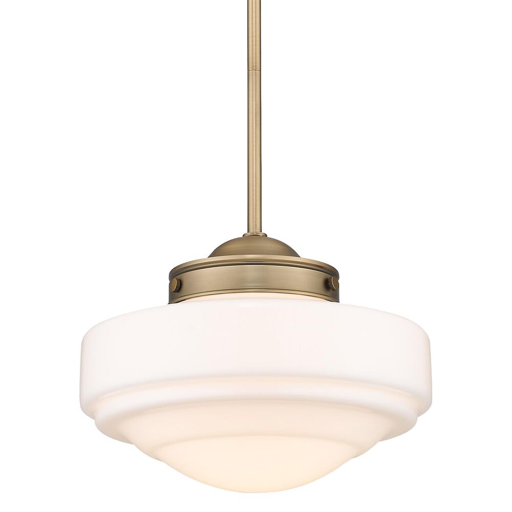 Golden Lighting Ingalls Medium Pendant with Vintage Milk Glass in Modern Brass, , large