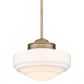 Golden Lighting Ingalls Medium Pendant with Vintage Milk Glass in Modern Brass, , large
