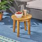 Hearth and Haven Acacia Wood Patio Side Table in Teak, , large