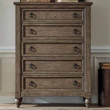 Belle Furnishings Americana Farmhouse 5 Drawer Chest in Dusty Taupe and Black, , large