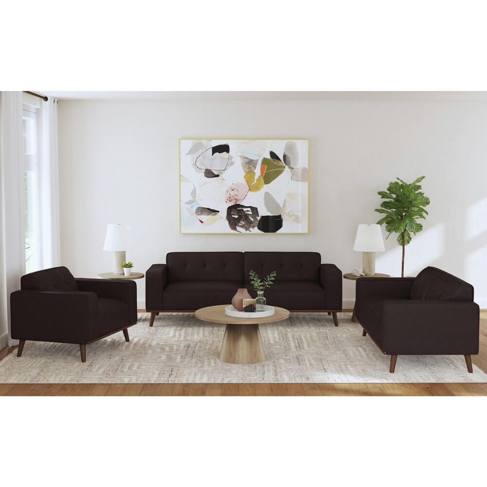 Mayberry Hill Destiny Stationary Sofa and Loveseat Set in Pebble Brown, , large