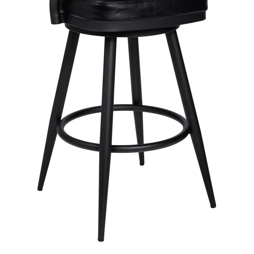 Blue River Amador 30&quot; Barstool with Vintage Black Cushion in Black Powder Coated, , large