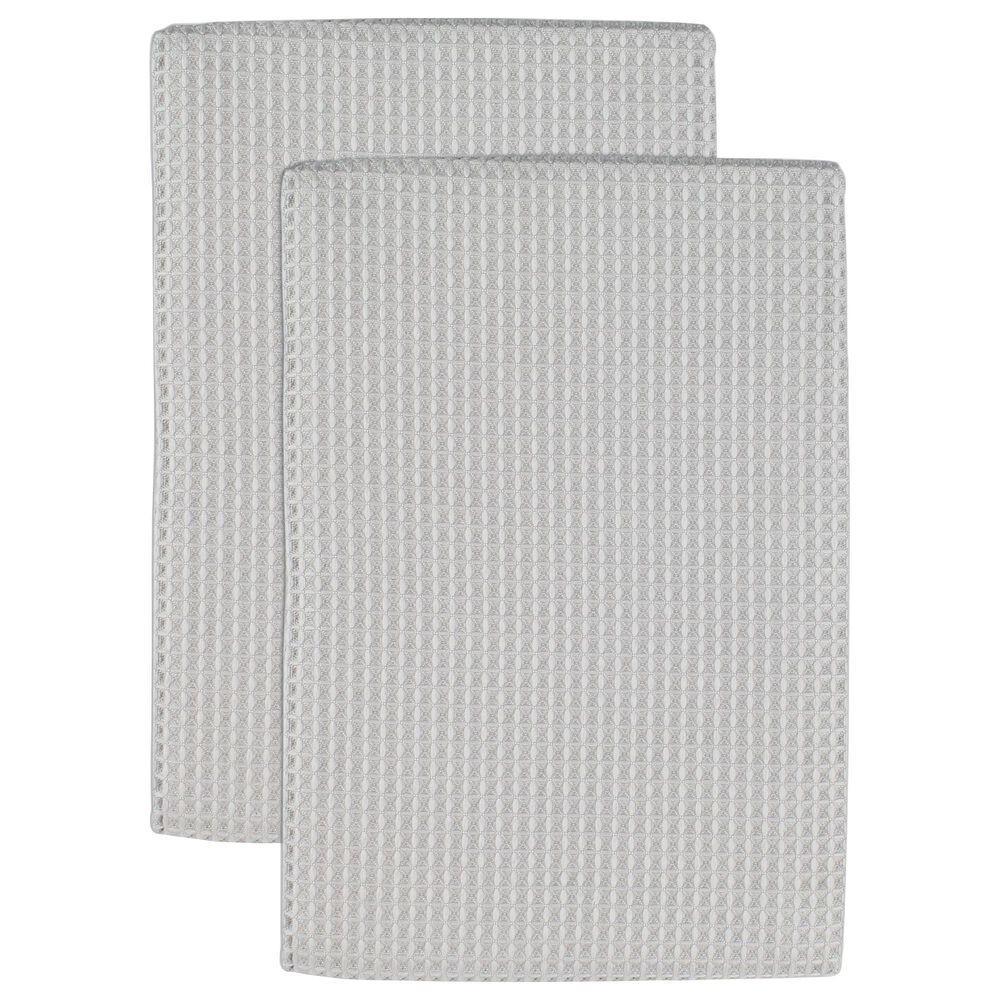 Mukitchen Microfiber Waffle Weave Dish Tower in Storm (Set of 2), , large