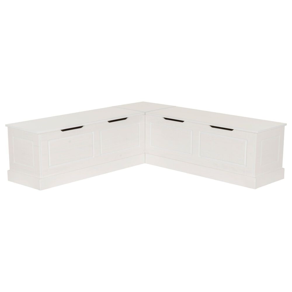 Linon Home Decor Tobin Backless Nook in White, , large