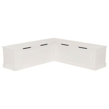 Linon Home Decor Tobin Backless Nook in White, , large