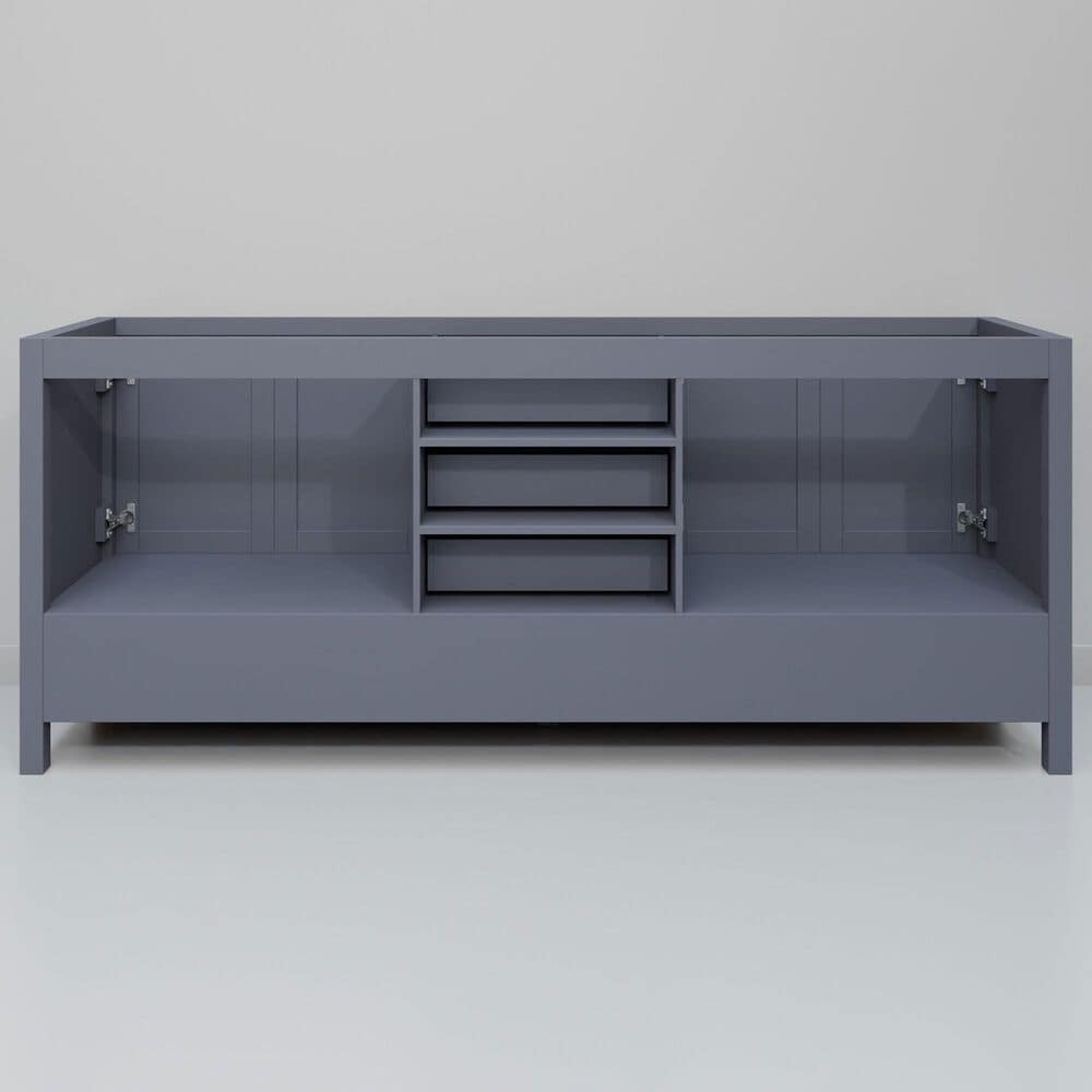 Lexora Home Jacques 72" Double Bathroom Vanity in Dark Grey with 2 cm White Quartz Top and Rectangular Sinks, , large