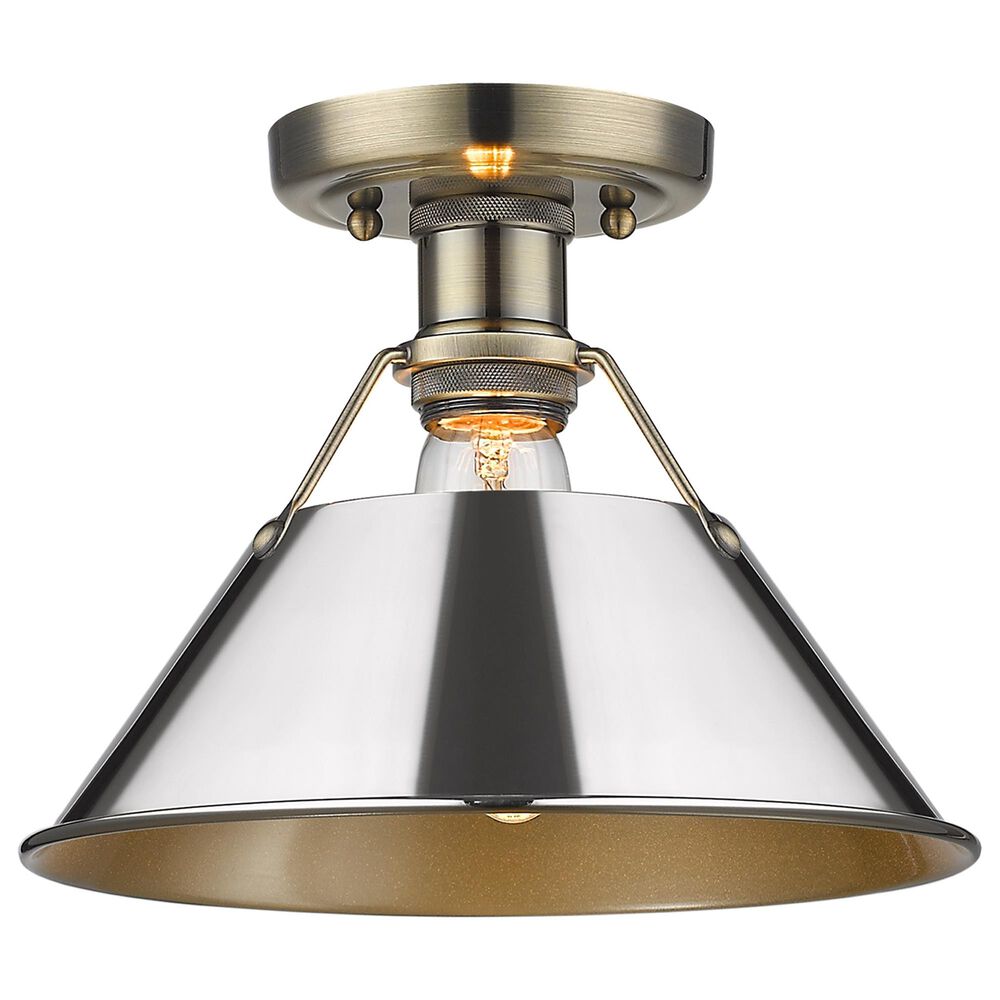 Golden Lighting Orwell Flush Mount in Aged Brass, , large