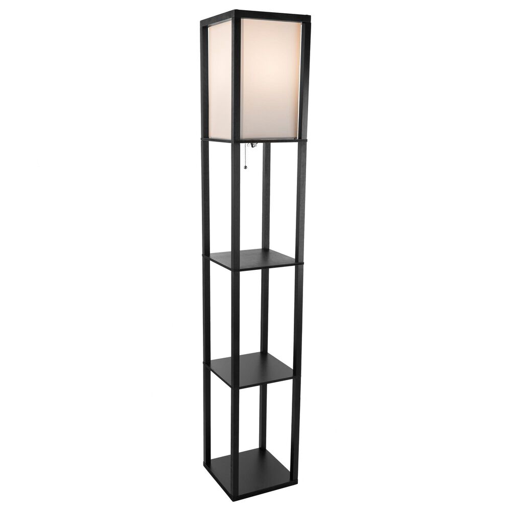 Timberlake Etagere Style Floor Lamp with 3 Tiers in Black, , large