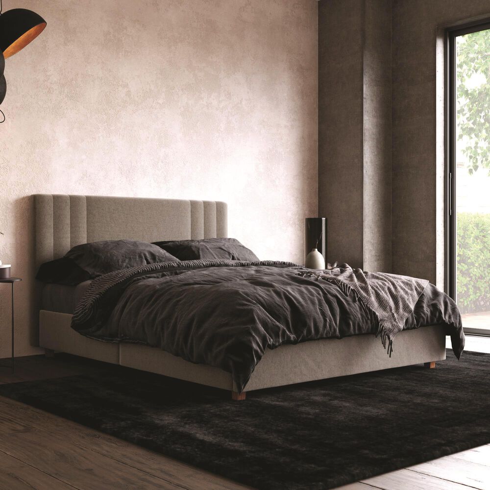 DHP Full Upholstered Bed in Light Gray, , large
