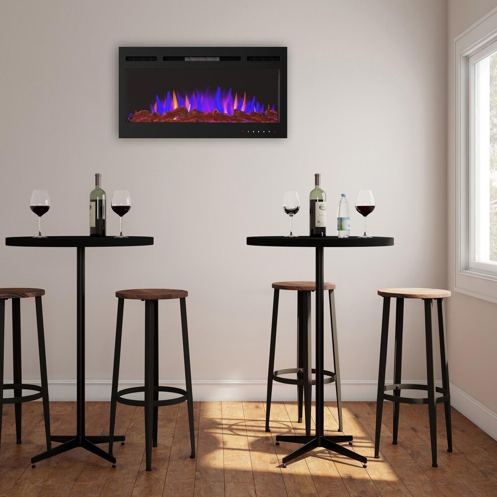 Timberlake Hastings Home 36&quot; Electric Fireplace Wall Mount in Black, , large
