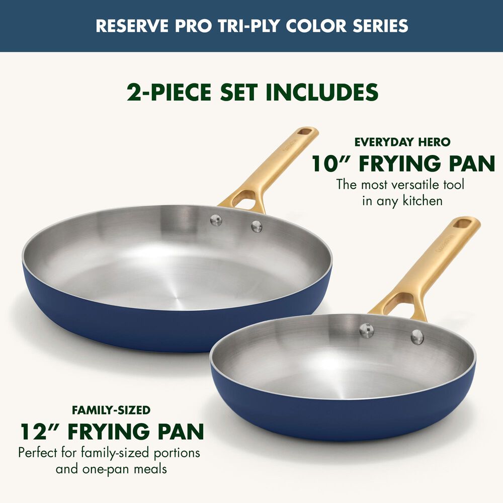 Green Pan Reserve Pro 2-Piece Uncoated Frypan Set in Twilight, , large