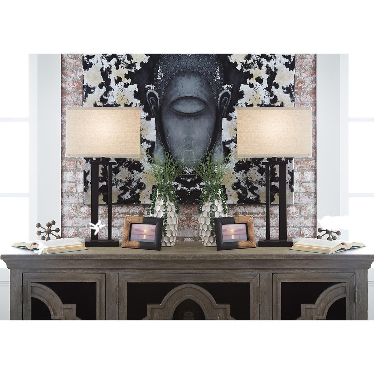 Signature Design by Ashley Aniela Metal Table Lamp in Bronze