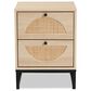 Baxton Studio Ardon 2-Drawer End Table in Light Brown and Black, , large