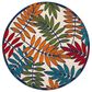 Nourison Aloha Floral 4" Round Multicolor Indoor/Outdoor Area Rug, , large