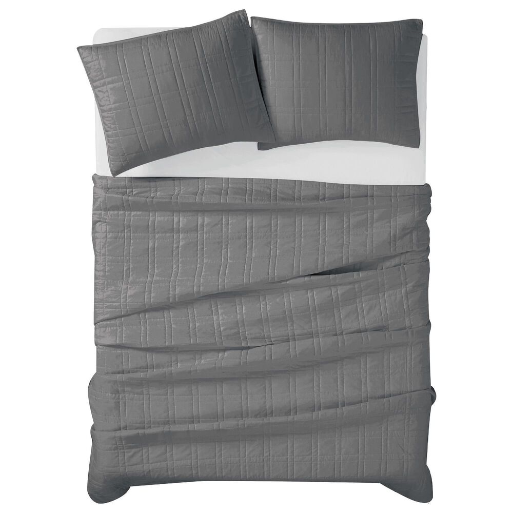 Pem America Cannon Solid 2-Piece Twin/Twin XL Quilt Set in Grey, , large