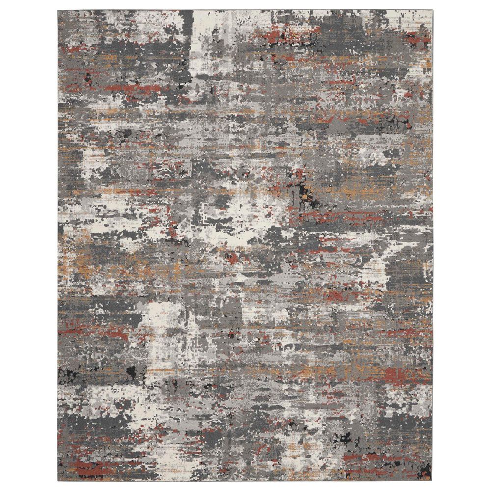 Nourison Tangra TNR02 7"10" x 9"10" Grey and Multicolor Area Rug, , large