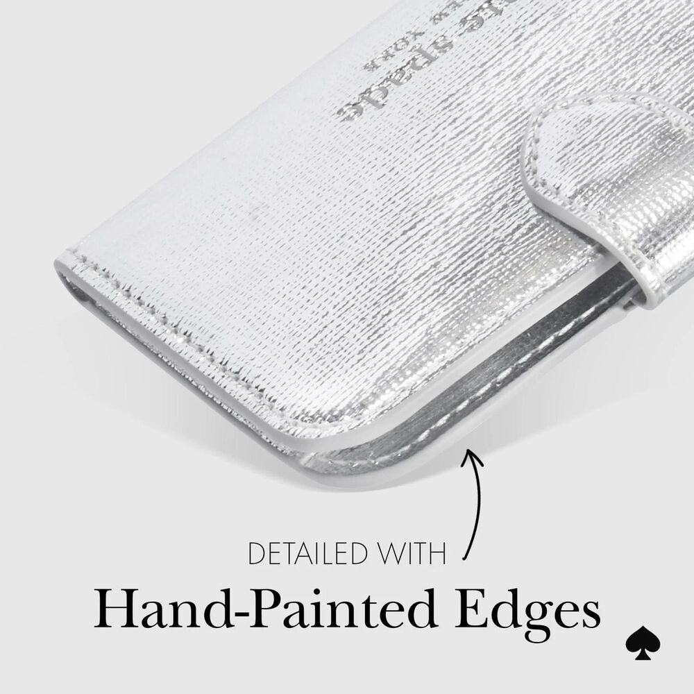 Kate Spade Morgan Magnetic MagSafe Wallet in Metallic Silver, , large