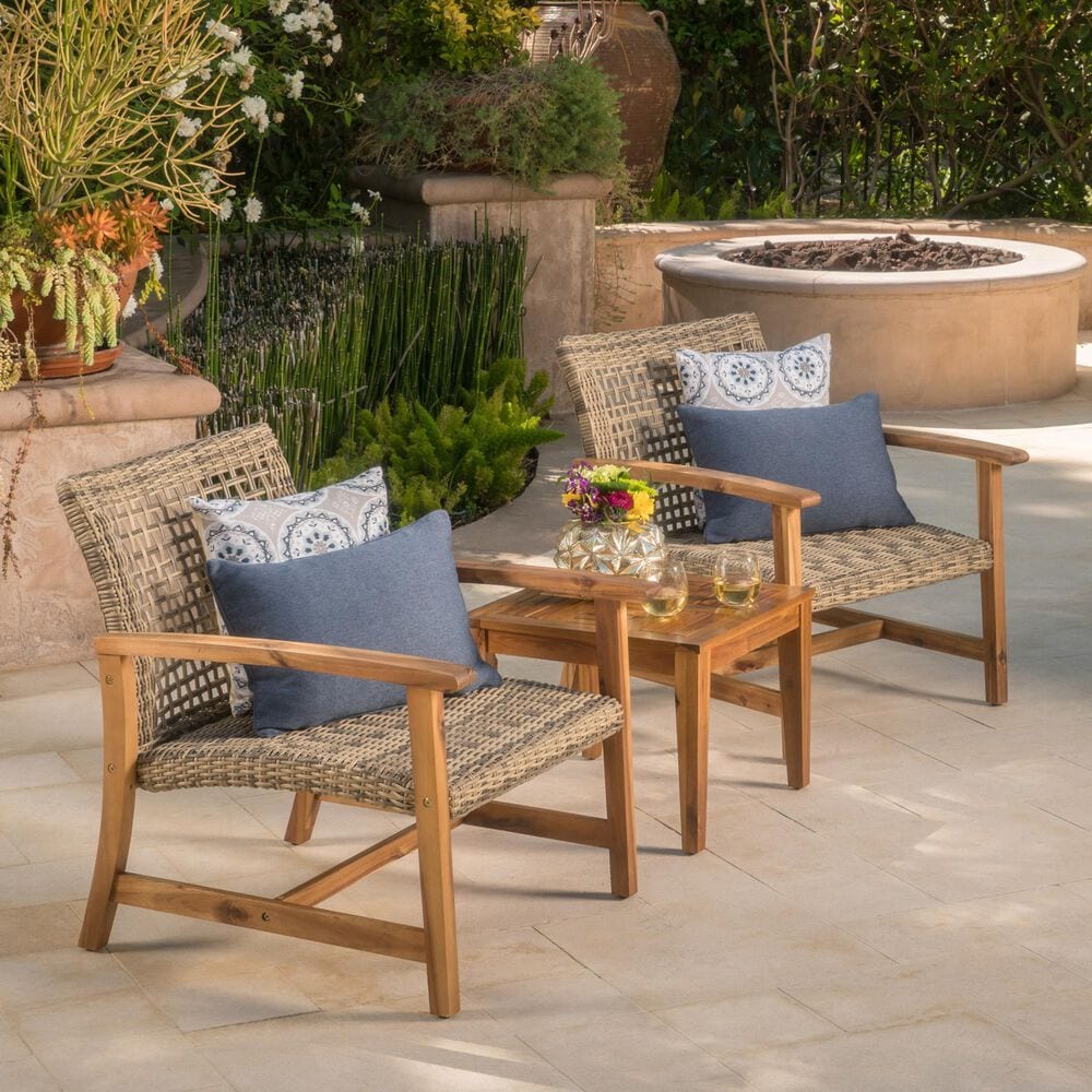 Hearth and Haven Hampton Club Chair in Natural and Gray &#40;Set of 2&#41;, , large