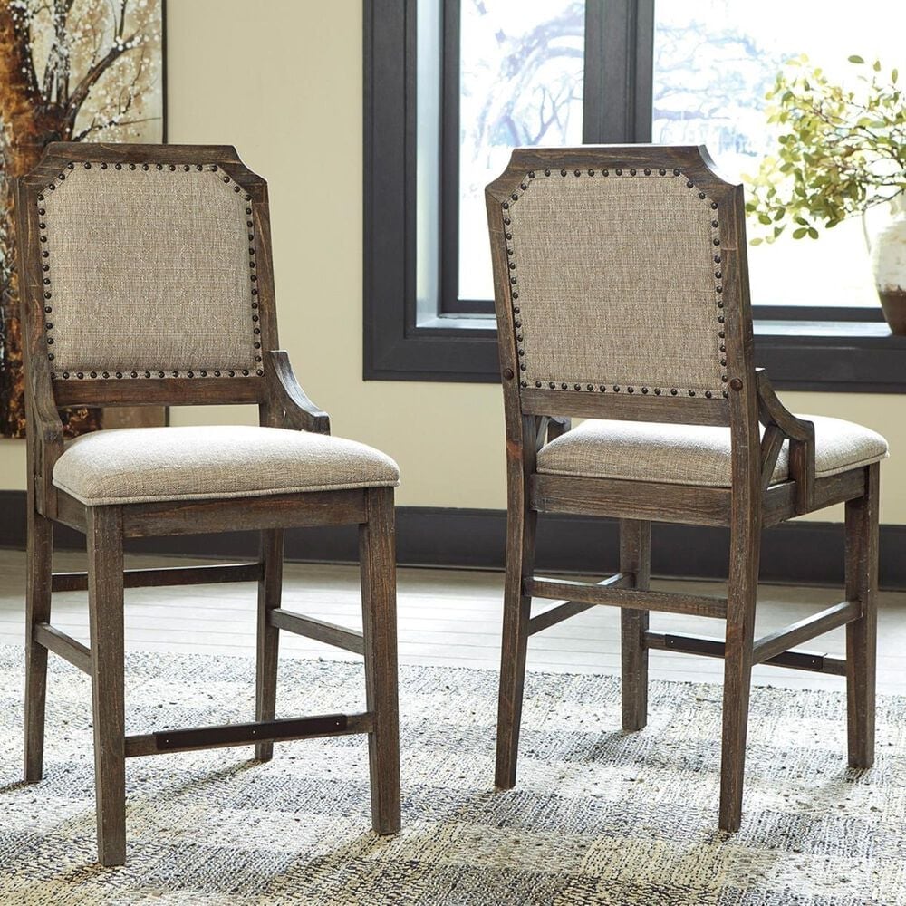 Signature Design by Ashley Wyndahl Upholstered Counter Stool in Rustic Brown, , large