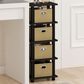 HOMLUX 5-Tier Tall Corner Open Bookshelf with 4 Storage Bins in Espresso and Black, , large
