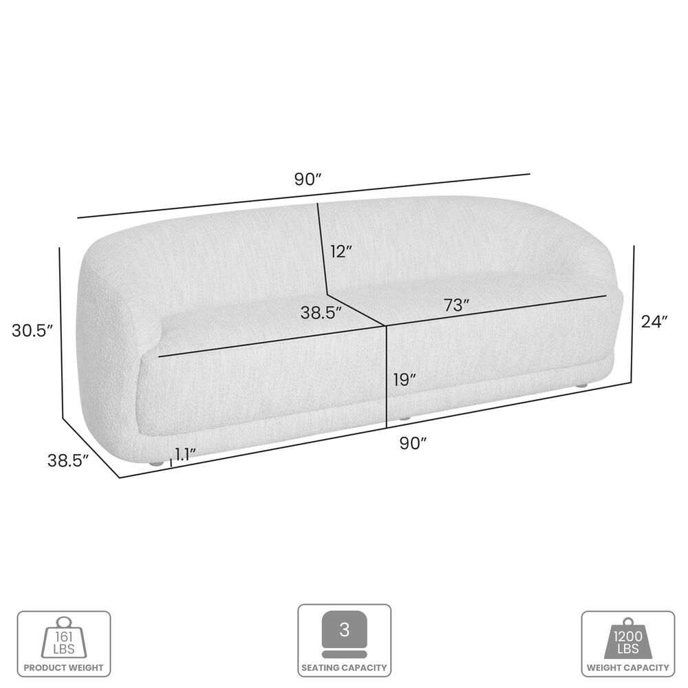 Blue River Figueroa Stationary 3-Seater Sofa in Snow Fleck, , large