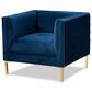 Baxton Studio Seraphin Arm Chair in Navy Blue, , large