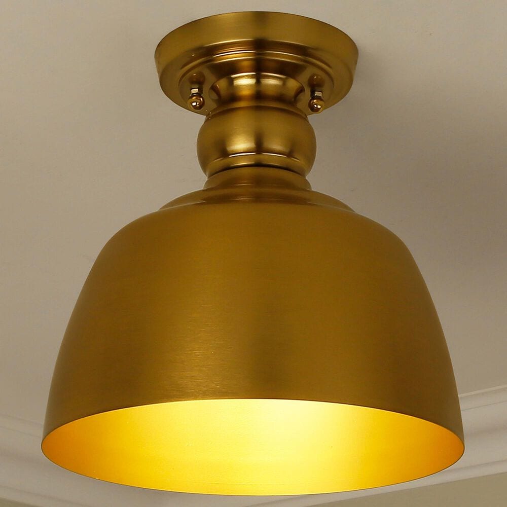 Golden Lighting Holmes 1-Light Flush Mount in Modern Brushed Gold, , large