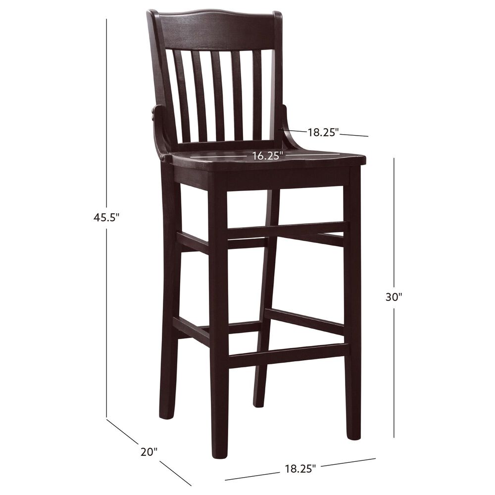 Linon Home Decor Jace Bar Stool in Dark Brown, , large