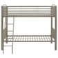 Linon Home Decor Heavy Twin Over Twin Bunk Bed in Pewter, , large