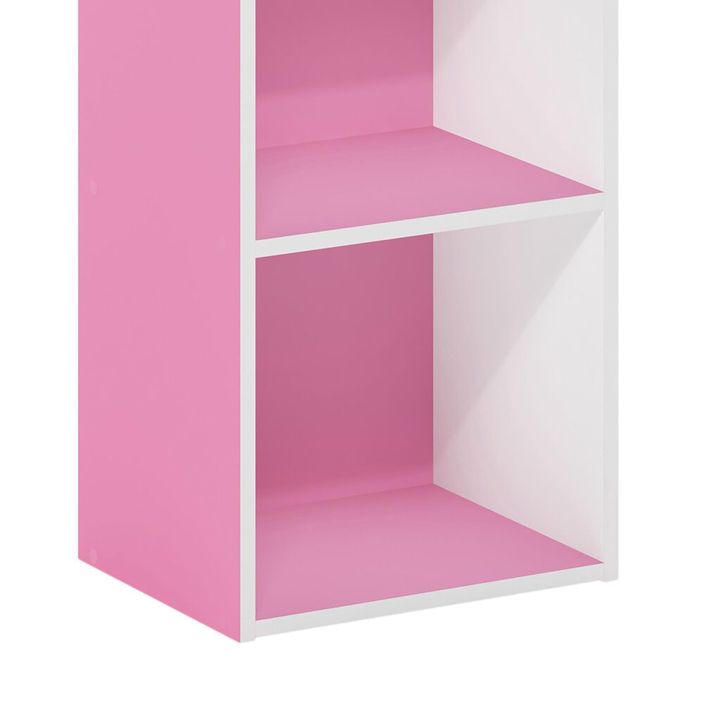 HOMLUX 2-Tier Open Shelf Bookcase in Pink and White, , large