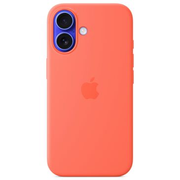 Apple Silicone Case with MagSafe for iPhone 16 in Tangerine, , large