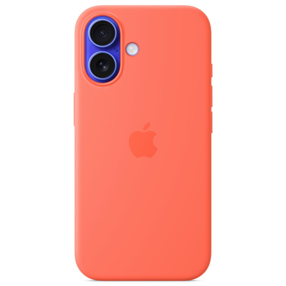 Apple Silicone Case with MagSafe for iPhone 16 in Tangerine, , large