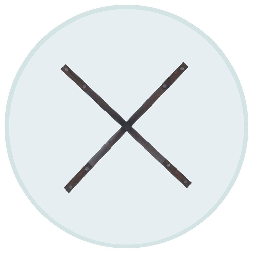 Linon Home Decor Adler X-Base Dining Table with Glass Top in Espresso and Clear - Table Only, , large