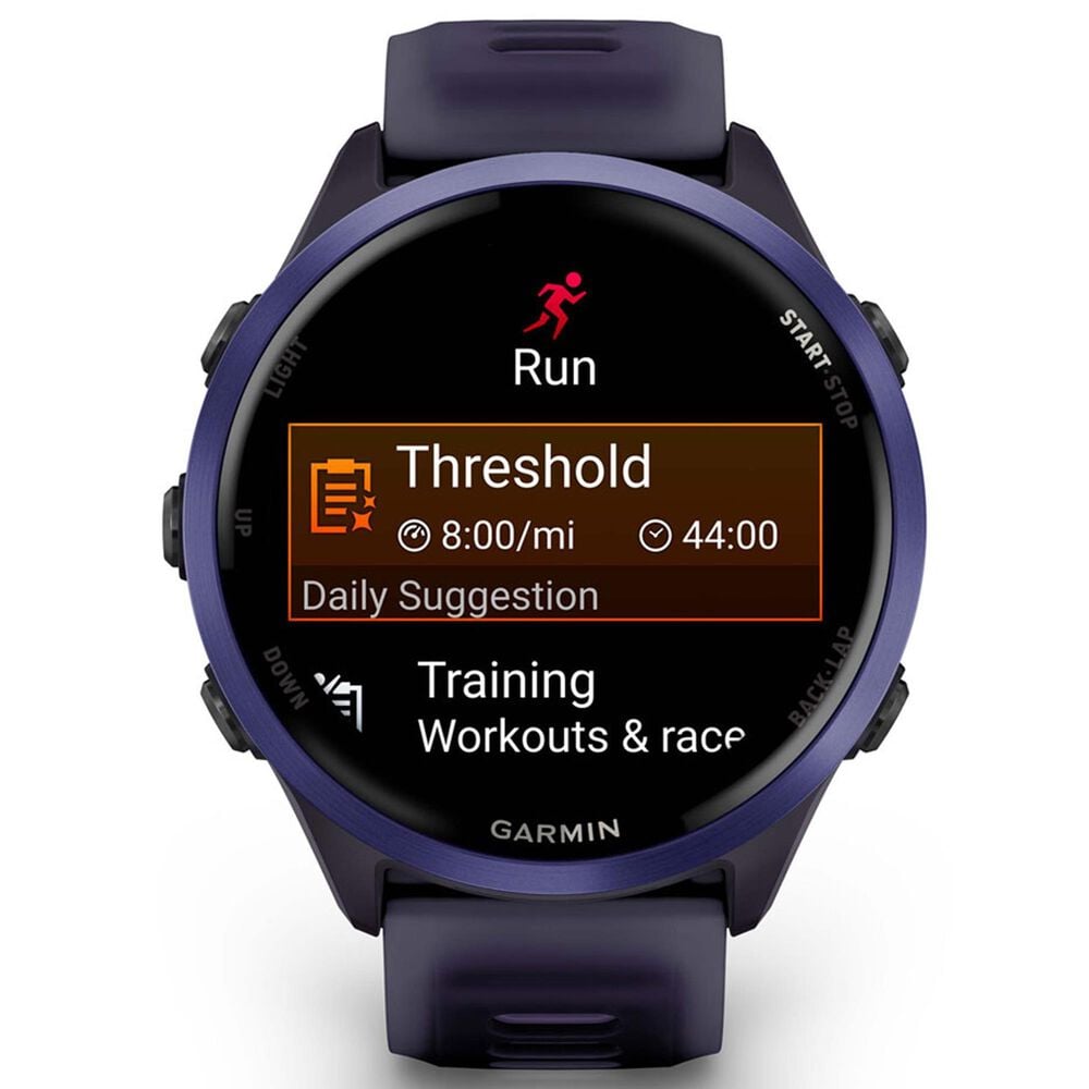 Garmin Forerunner 570 47mm Indigo Aluminum Case with Translucent Imperial Purple Band, , large