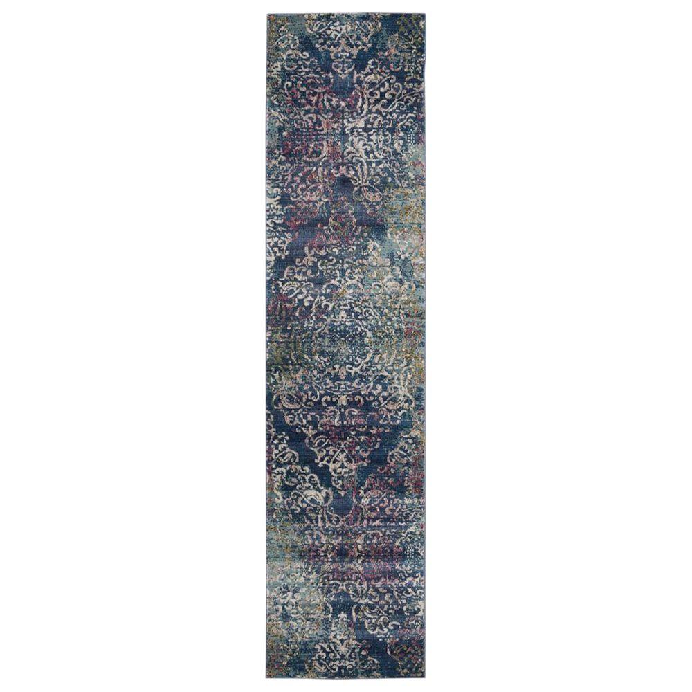 Safavieh Aria Damask 2" x 8" Blue and Multicolor Runner, , large