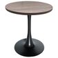 Leisuremod LeisureMod Bristol Dining table, Black Base with 27 Round Dark Walnut MDF top, , large