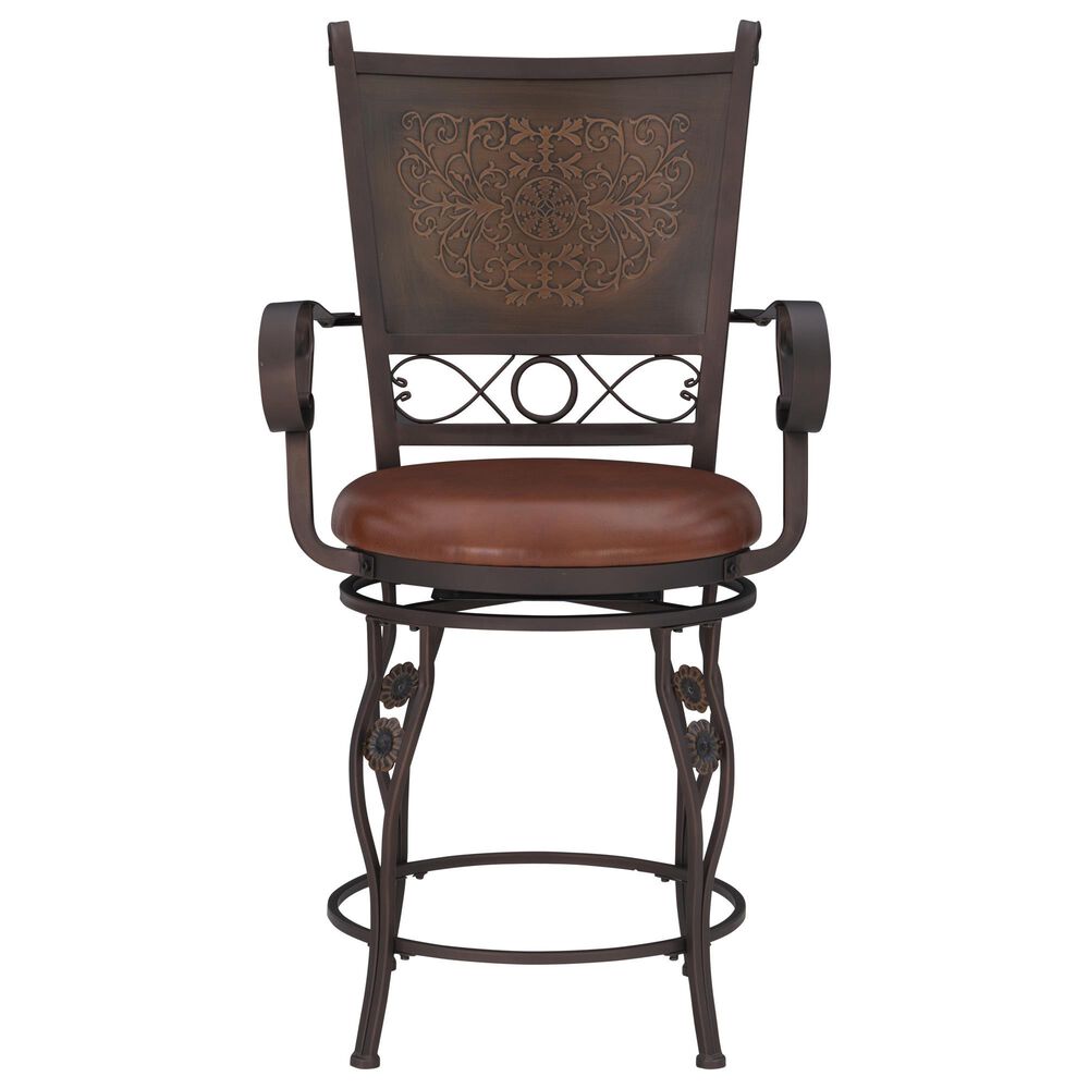 Linon Home Decor Beatrix Swivel Counter Stool in Bronze, , large