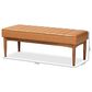 Baxton Studio Daymond Dining Bench with Tan Cushion in Walnut Brown, , large