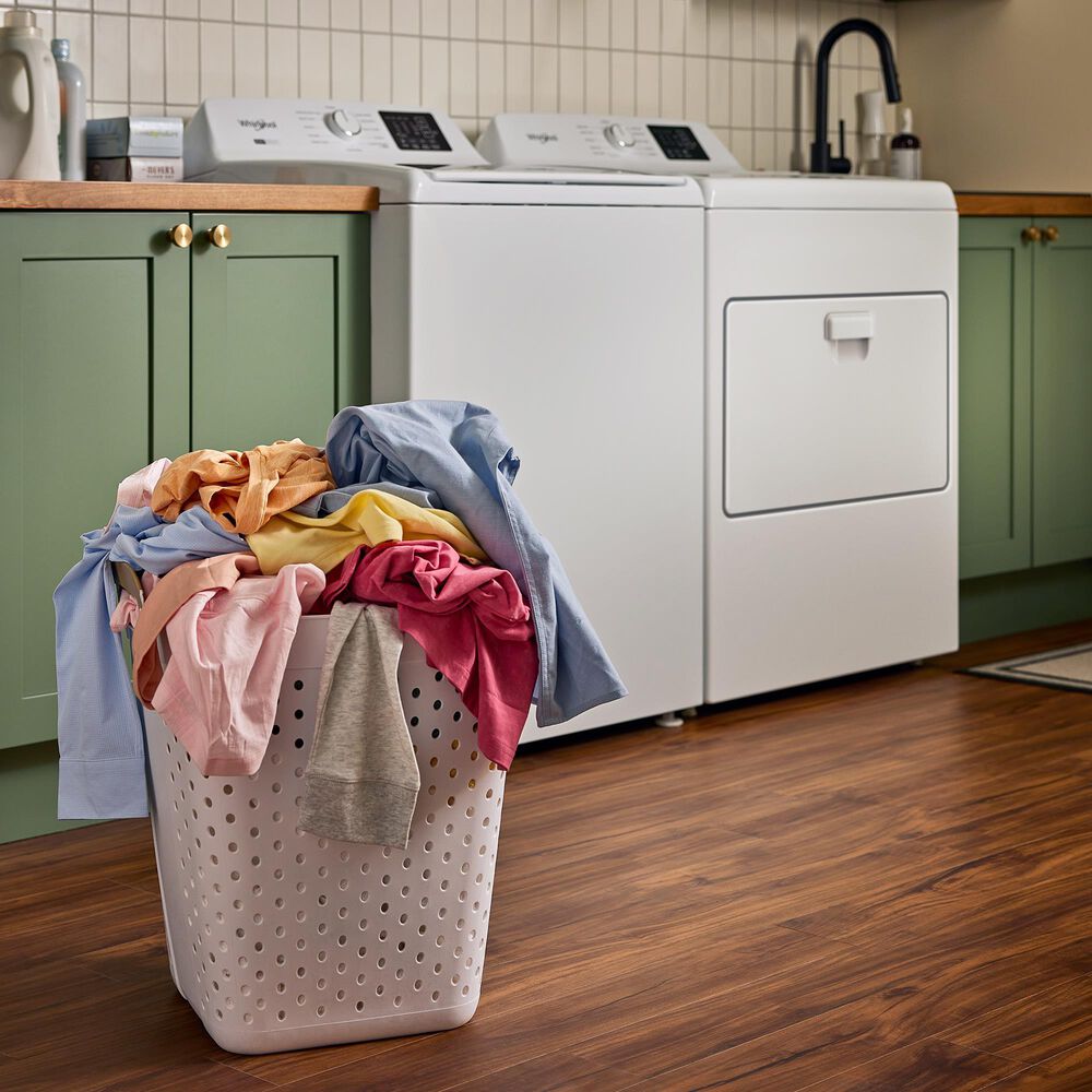 WHIRLPOOL 4.3 Cu. Ft. Top Load Impeller Washer and 7.0 Cu. Ft. Electric Front Load Dryer Laundry Pair in White, , large