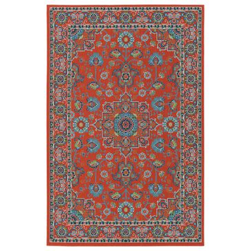Kaleen Rugs Sunice 2"2" x 8" Tangerine, Light Blue, Navy, Ivory and Lime Green Runner, , large