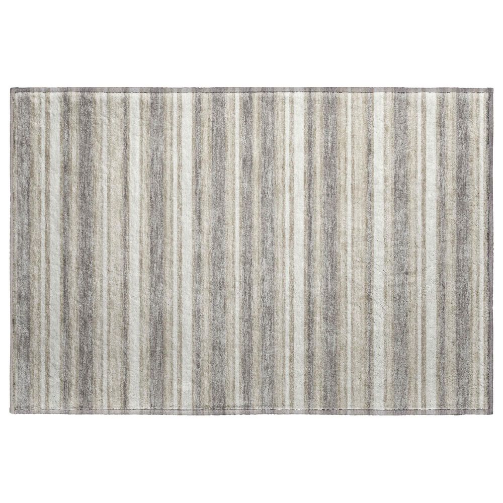 Dalyn Rug Company Soft Essentials Striped Taupe 2"6" x 3"10" Indoor/Outdoor Area Rug, , large