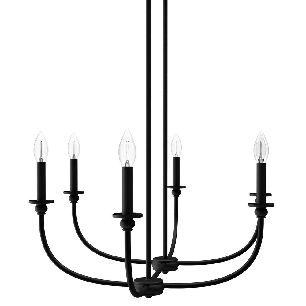 Hunter Southcrest 6-Light Linear Chandelier in Flat Matte Black, , large
