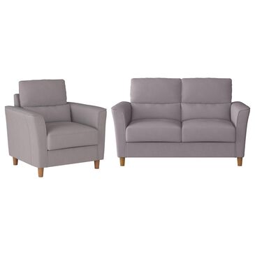 CorLiving Georgia 2-Piece Stationary Loveseat and Arm Chair Set in Light Gray, , large
